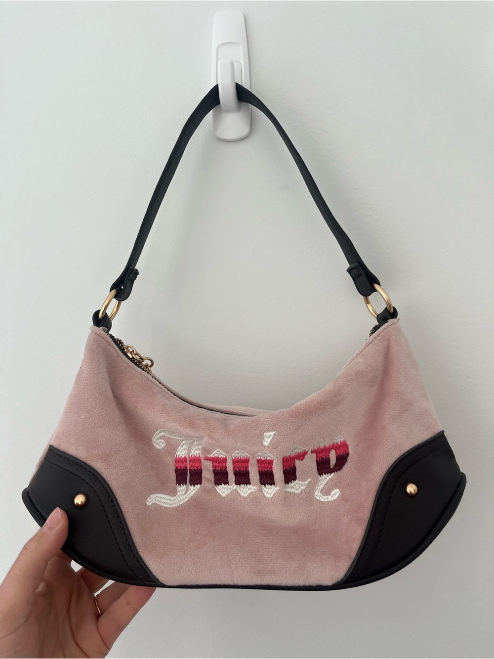 Juicy Couture Pink Color Logo Shoulder Bag